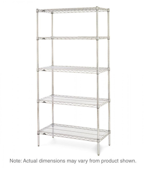 Metro 5N417C Super Erecta Chrome Wire Stationary Starter Shelving Unit - 21" x 24" x 74"