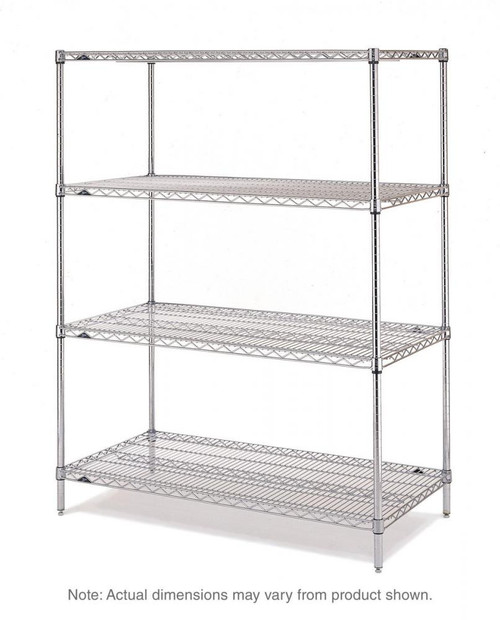 Metro N436C Super Erecta Chrome Wire Stationary Starter Shelving Unit - 21" x 36" x 63"