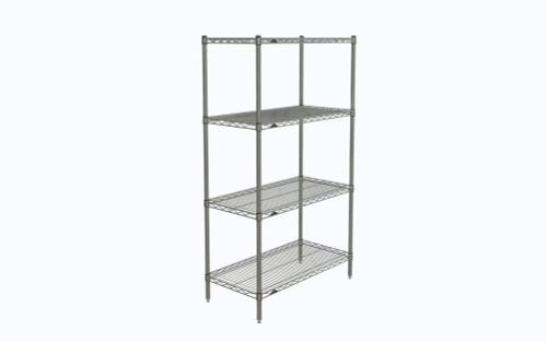 Metro N336C Super Erecta Chrome Wire Stationary Starter Shelving Unit - 18" x 36" x 63"