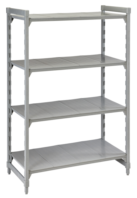 Cambro CPU182472S4480 Camshelving® Premium Solid 4-Shelf Stationary Starter Unit - 18" x 24" x 72"