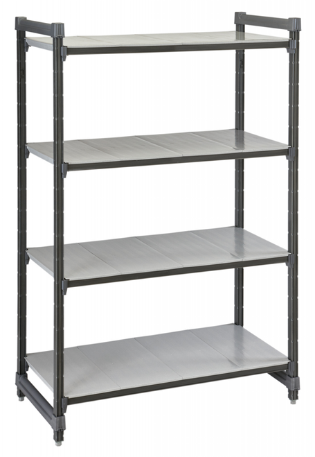 Cambro ESU246064S4580 Camshelving® Elements Solid 4-Shelf Stationary Starter Unit - 24" x 60" x 64"