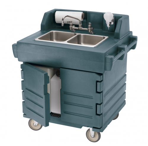 Cambro KSC402191 Granite Gray CamKiosk Portable Self-Contained Hand Sink Cart - 110V