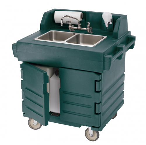 Cambro KSC402192 Granite Green CamKiosk Portable Self-Contained Hand Sink Cart - 110V