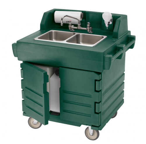 Cambro KSC402519 Green CamKiosk Portable Self-Contained Hand Sink Cart - 110V