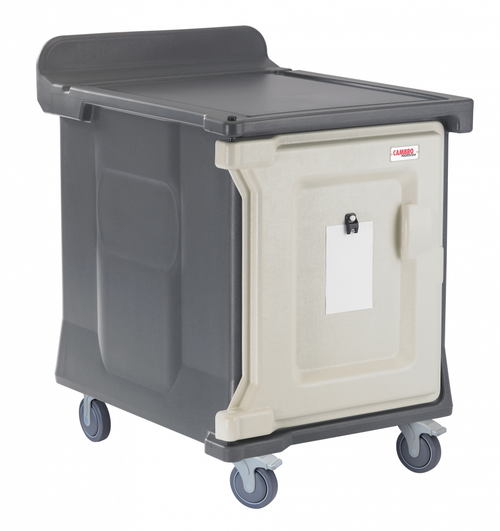 Cambro MDC1520S10HD191 10-Tray Granite Gray Low Profile Meal Delivery Cart with Heavy Duty Casters