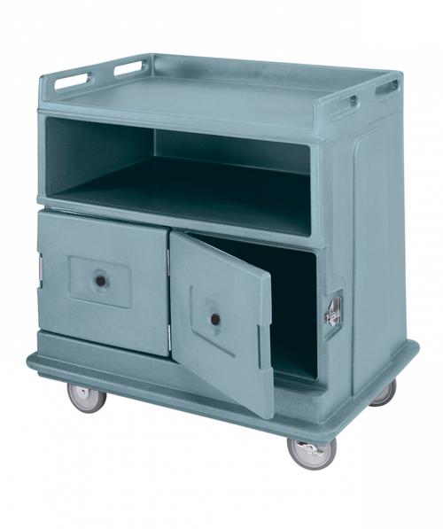 Cambro MDC24F401 Slate Blue Beverage Service Cart with 2 Doors - 44 1/2" x 30" x 44"