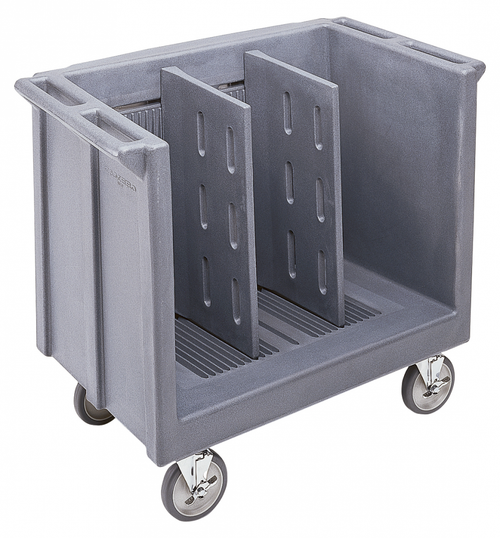 Cambro TDC30191 Adjustable Granite Gray Tray and Dish Cart with Vinyl Cover