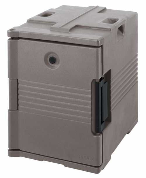 Cambro Ultra Pan Carrier® Granite Sand Front Loading Insulated Food Pan Carrier - 6 Full-Size Pan Max Capacity