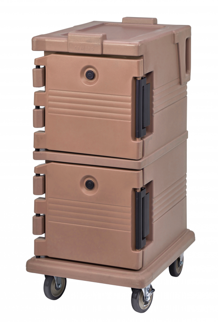 Cambro UPC600157 Ultra Camcarts® Coffee Beige Insulated Food Pan Carrier - Holds 8 Pans