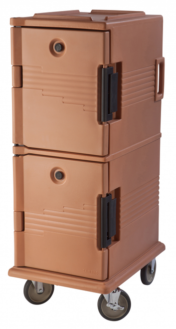 Cambro UPC800157 Ultra Camcarts® Coffee Beige Insulated Food Pan Carrier - Holds 12 Pans