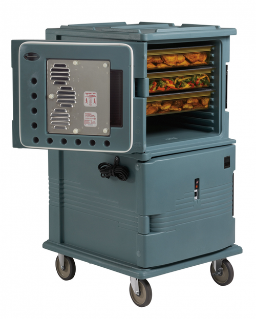 Cambro UPCH16002HD401 Ultra Camcart® Slate Blue Electric Hot Food Holding Cabinet in Fahrenheit with Heavy-Duty Casters - 220V