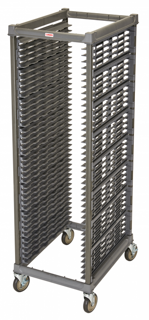 Cambro UPR1826F40 Camshelving® Ultimate 40 Pan End Load Bun / Sheet Pan Rack with Metal Casters - Unassembled