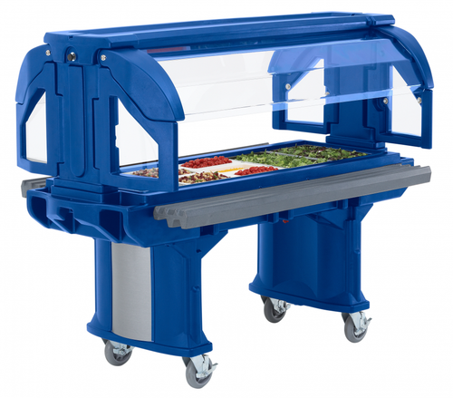 Cambro VBRL6186 Navy Blue 6' Versa Food / Salad Bar with Standard Casters - Low Height