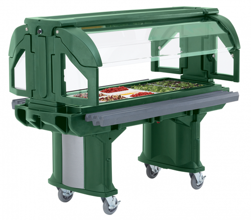 Cambro VBRLHD5519 Green 5' Versa Food / Salad Bar with Heavy-Duty Casters - Low Height