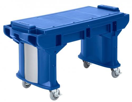 Cambro VBRT6186 Navy Blue 6' Versa Work Table with Standard Casters