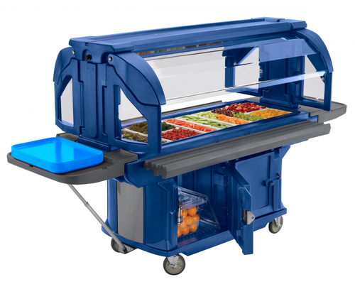 Cambro VBRU5186 Navy Blue 5' Versa Ultra Food / Salad Bar with Storage and Standard Casters