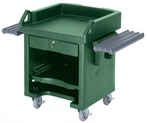 Cambro VCSWRHD519 Green Versa Cart with Dual Tray Rails and Heavy Duty Casters