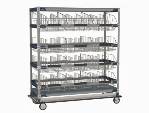 Metro MXIV7 MetroMax i I.V. 12-Basket Solution Cart with Top Shelf - 24" x 60" x 69"