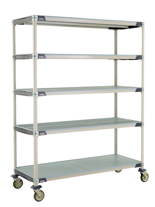 Metro 5X567EGX3 MetroMax i Polymer Grid Cart with Solid Bottom Shelf - 24" x 60"