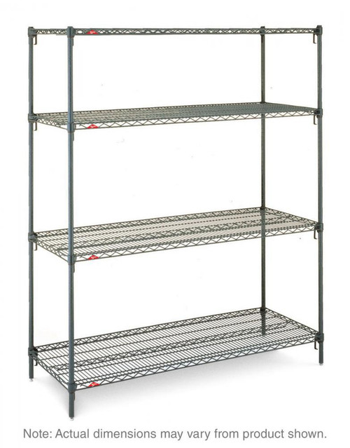 Metro A446K3 Super Adjustable Metroseal 3 4-Shelf Wire Stationary Starter Shelving Unit - 21" x 42" x 63"