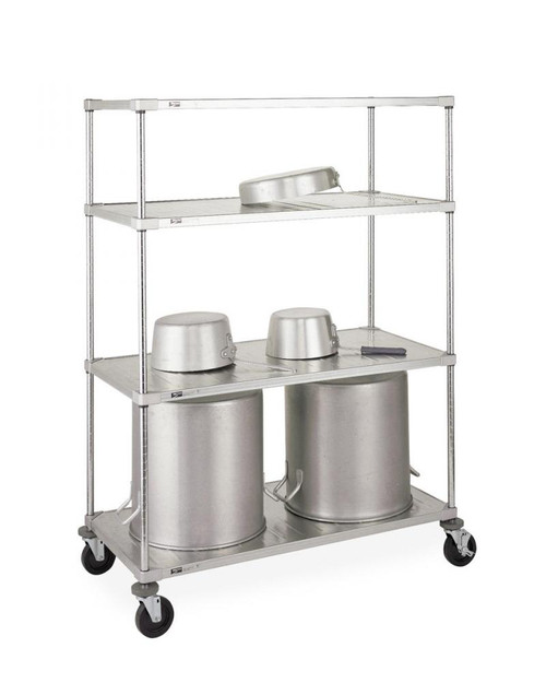 Metro PR60ES Mobile Solid Embossed Pot and Pan Rack - 24" x 60" x 68"