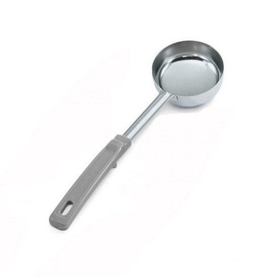 Vollrath 62172 4 oz. Gray Solid Round Stainless Steel Spoodle® Portion Spoon with Grip 'N Serve® Handle