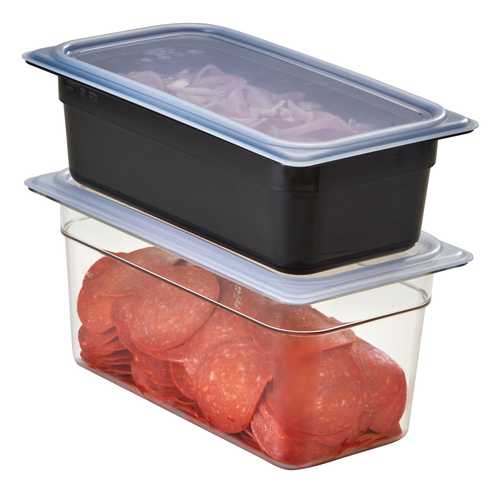 Cambro - Camwear 1/3 Size Black Polycarbonate Food Pan - 4"  Deep