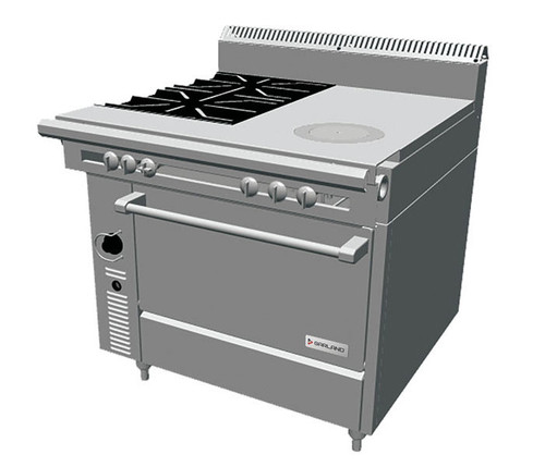 Garland - Cuisine Series 36" Natural Gas Modular Top Range w/ 2 Right Open Burners & 1 Front Fired Hot Top - C0836-17M