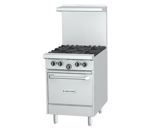 Garland - G-Series 24" Liquid Propane Range w/ 2 Open Burners, 12" Griddle & Space-Saver Oven - G24-2G12L