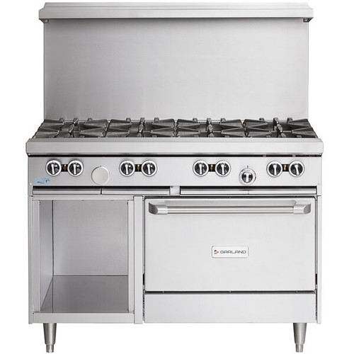 Garland - G-Series 48" Liquid Propane Range w/ Standard Oven, Storage Base & 8 Open Burners - G48-8RS