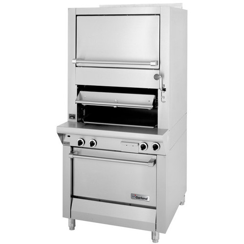 Garland - Master Series Natural Gas Heavy Duty Upright Broiler w/ 1 Infrared Deck, Warming Oven & Standard Oven - M100XRM