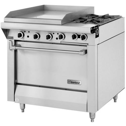 Garland - Master Series 34" Liquid Propane Range w/ 1 Storage Base, 2 Open Burners & 23" Griddle - M47-23S