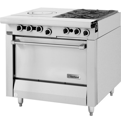 Garland - Master Series 34" Natural Gas Range w/ 1 Storage Base, 2 Open Burners & 17" Front Fired Hot Top - M54S