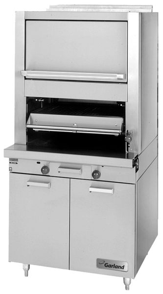 Garland - Master Series Natural Gas Upright Broiler w/ 1 Ceramic Radiant Deck, Warming Oven & Storage Base - M60XS