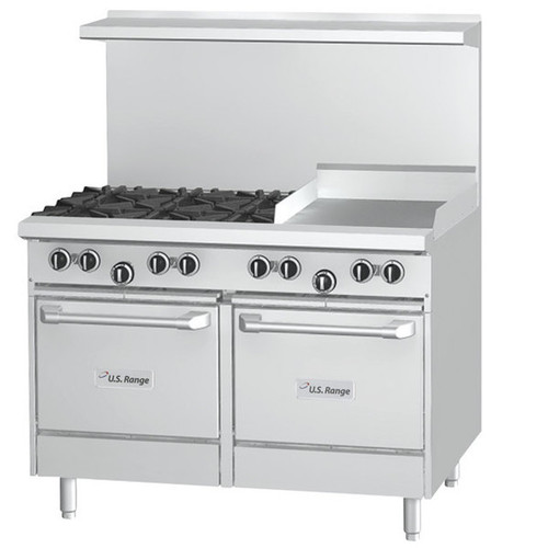 Garland - U Series 48" Liquid Propane Range w/ 1 Oven, 1 Storage Base, 6 Open Burners & 12" Griddle - U48-6G12RS