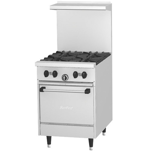 Garland - SunFire X Series 24" Liquid Propane Range w/ 1 Oven & 4 Open Burners - X24-4L