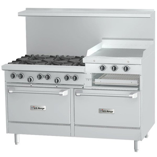 Garland - SunFire X Series 60" Natural Gas Range w/ 1 Oven, 1 Storage Base, 6 Open Burners & 24" Raised Griddle - X60-6R24RS