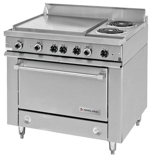 Garland - 36E Series 36" Electric Range w/ 2 Open Burners, All Purpose Top Section, Storage Base & 240V/1Ph - 36ES32-3