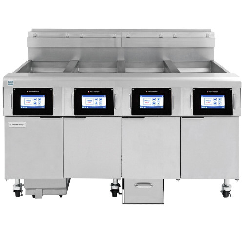 Frymaster - FilterQuick Oil-Conserving 4 x 30 Lb Liquid Propane Floor Fryer w/ FQ4000 & Automatic Filtration - 4FQG30U