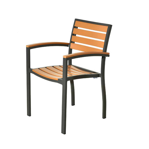 BUM - Marco Anthracite/Teak Polywood Armchair - A-MARCO-516A-PW-TA