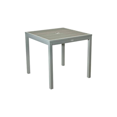 BUM - Marco 32" Square Silver/Grey Polywood Dining Table - T-MARCO-DT516-32S-GS