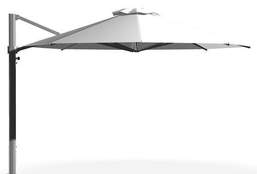 BUM - Frankford Eclipse 10' Square Seashell White Cantilever Umbrella - 883-ECU-10'SQ-MS-WHITE