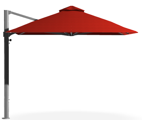 BUM - Frankford Eclipse 10' Square Vermillion Red Cantilever Umbrella - 883-ECU-10'SQ-MS-RED