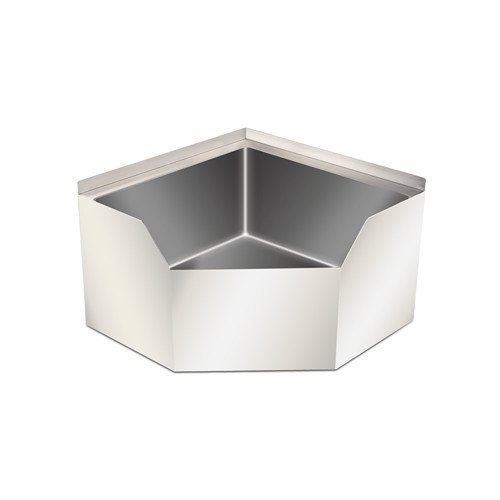 Omcan - 26.5" x 26.5" x16" Stainless Steel Corner Mop Sink w/ Drain Basket - 47470