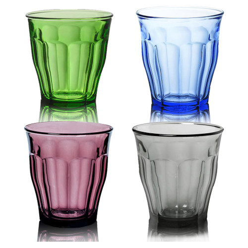 Duralex - 8.8 OZ Picardie Assorted Colored Glass Tumbler (Set of 4)