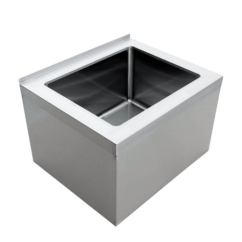 Omcan - 28" x 20" x 12" Stainless Steel Mop Sink w/ Drain Basket - 44607