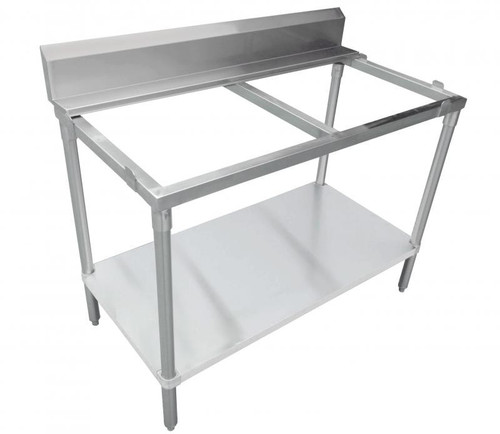 Omcan - 30" x 60" Solid Poly Top Table Frame w/ 6" Backsplash - 41279