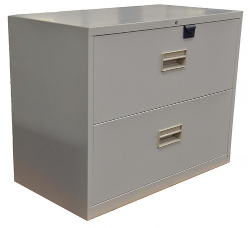 Omcan - 36" Wide Light Grey Lateral Legal File Cabinet w/ Two Drawers - 21652