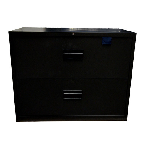 Omcan - 36" Wide Charcoal Black Lateral Legal File Cabinet w/ Two Drawers - 13075