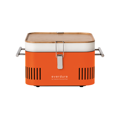 Everdure - CUBE Orange Portable Charcoal Barbeque Grill - HBCUBEOUS